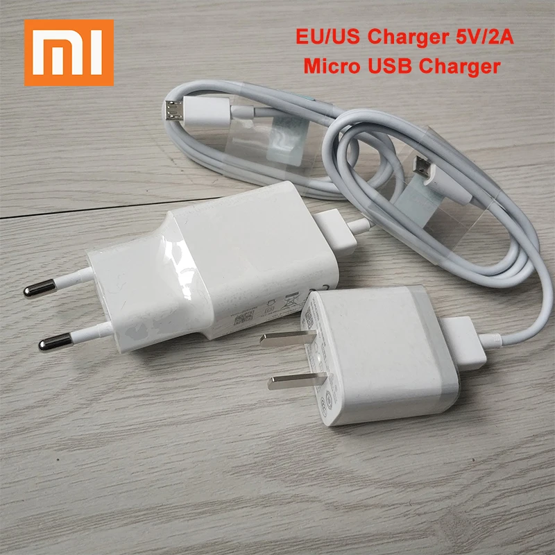 XIAOMI USB Ladegerät 5V 2A EU/Us-stecker USB Power Adapter Micro USB Kabel für Mi 9 8 6 SE 5X A1 mix Redmi 4X 4A 5A 5 Plus Hinweis 4X 5a