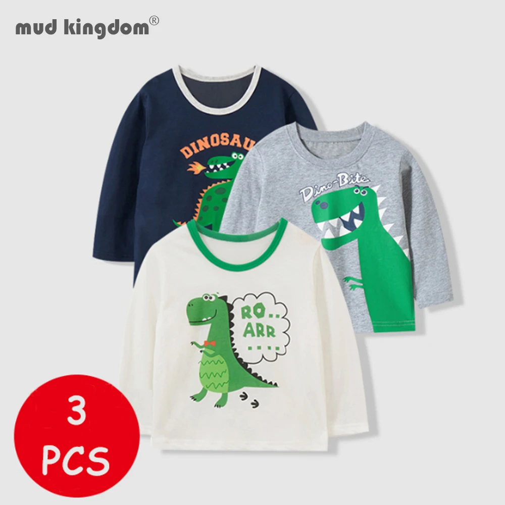 Mudkingdom/комплекты для маленьких мальчиков с длинными рукавами Футболки Сезон