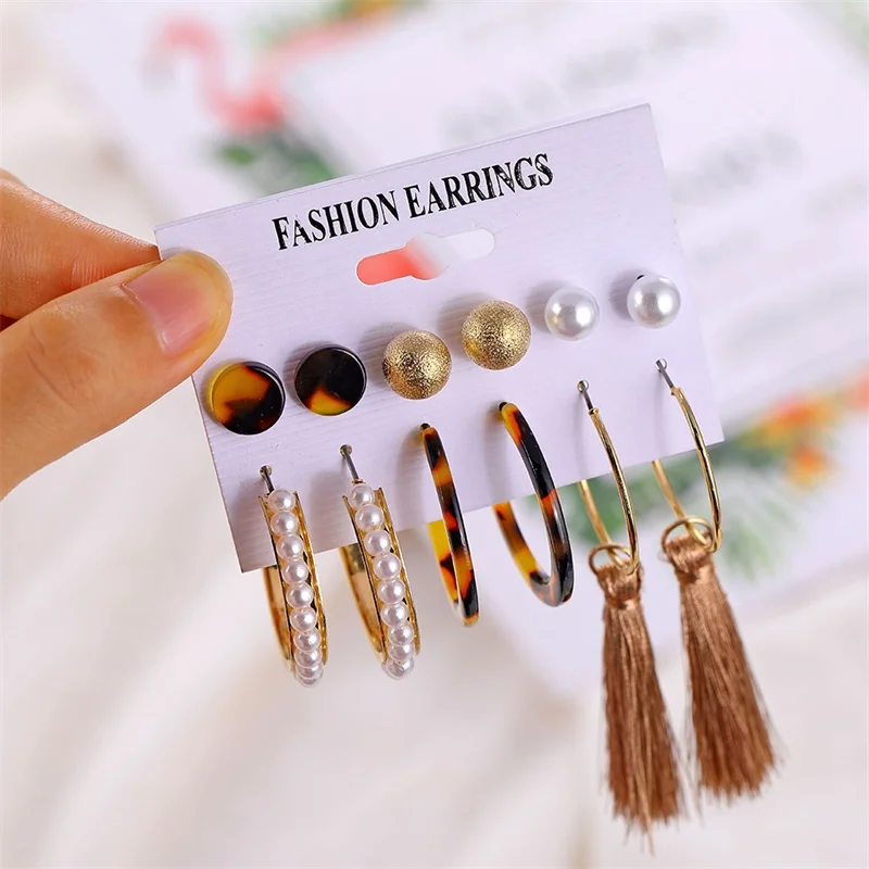 DAXI women’s earings fashion jewelry earring unusual Drop Earrings For Women Boho vintage earing pearl earrings set 2020