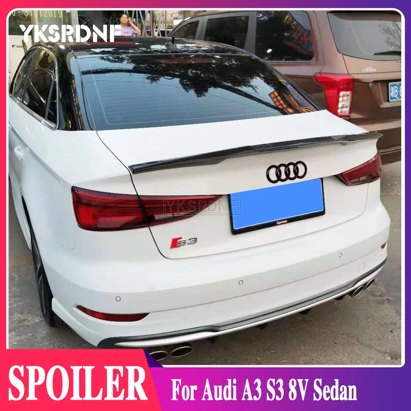 YKSRDNF A3 S3 8V задний спойлер из углеродного волокна для Audi Sedan 2014-2015 V Style | Автомобили и