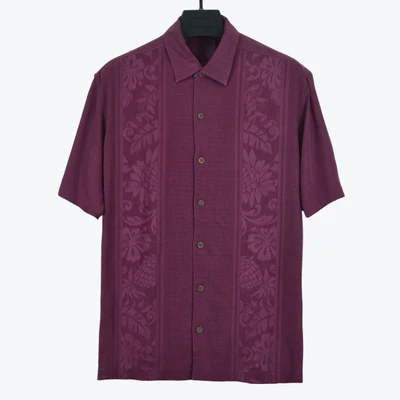 Разноцветные мужские рубашки, шелковая мужская Повседневная рубашка с частичным цветочным рисунком, короткий рукав, Повседневная рубашка, 5xl размера плюс, подходит для 70-140 кг, свободный воротник - Цвет: 12