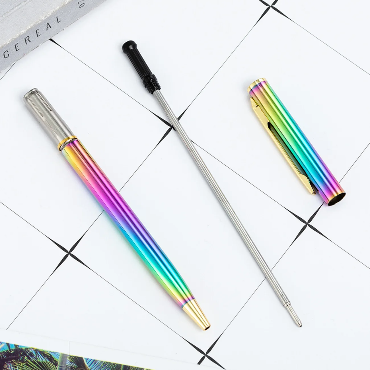 Creative Multicolor Ballpoint Pen Business Metal Office Rotate Pens School Stationery Office Supplies 1-2 pcs ballpoint pen