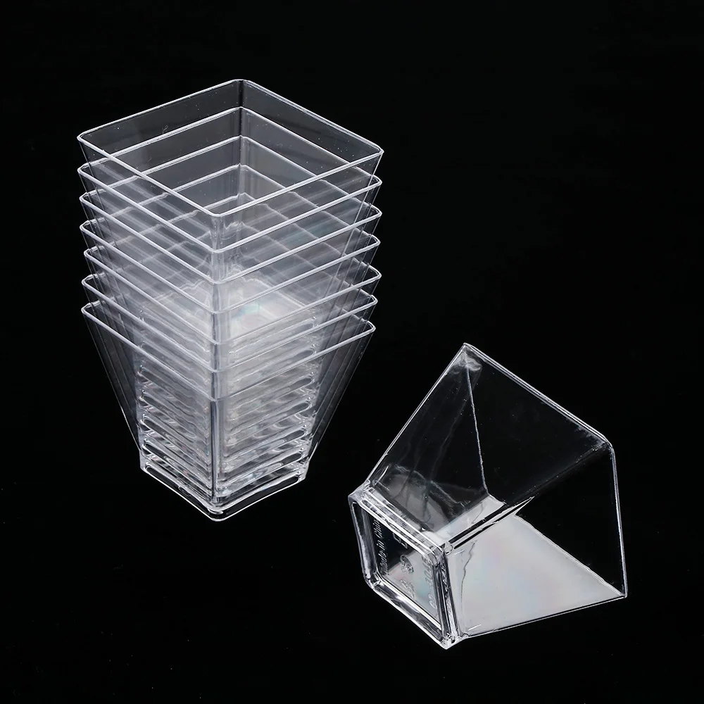 60 мл одноразовые пластиковые чашки прозрачная порция прозрачный трапециевидный пищевой контейнер для Желе Йогурт муссы десерт выпечки инструменты