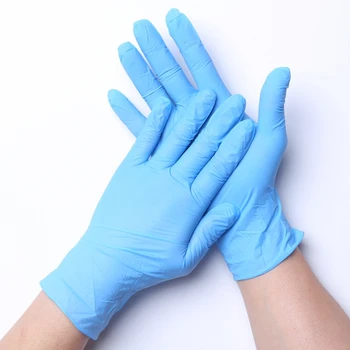

100pcs Nitrite Disposable Gloves Nitrile latex Glove Nitro Protective Work Plastic Gloves translucent bar
