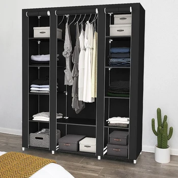 

Portable Folding Dustproof Clothing Storage Cabinet Furniture Cloth Wardrobe Fabric bedroom furniture bedroom storage organizer