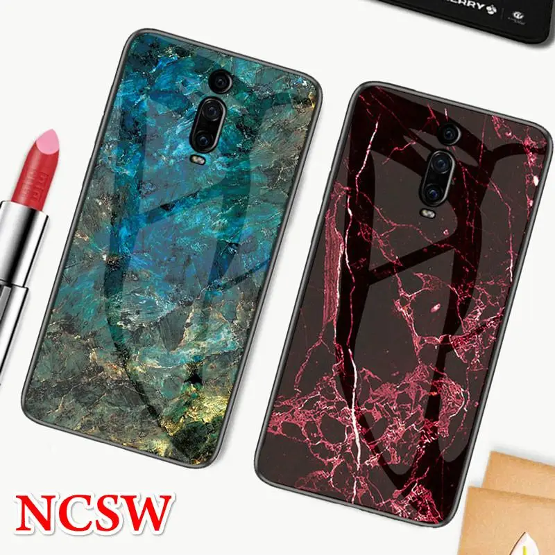 

Case on for Xiaomi Redmi Note 7 5 6 4X 6A 7A 5Plus K20 Pro Mi 9T 9 8 Lite A1 A2 Lite Cover Marble Tempered Glass Phone Cases