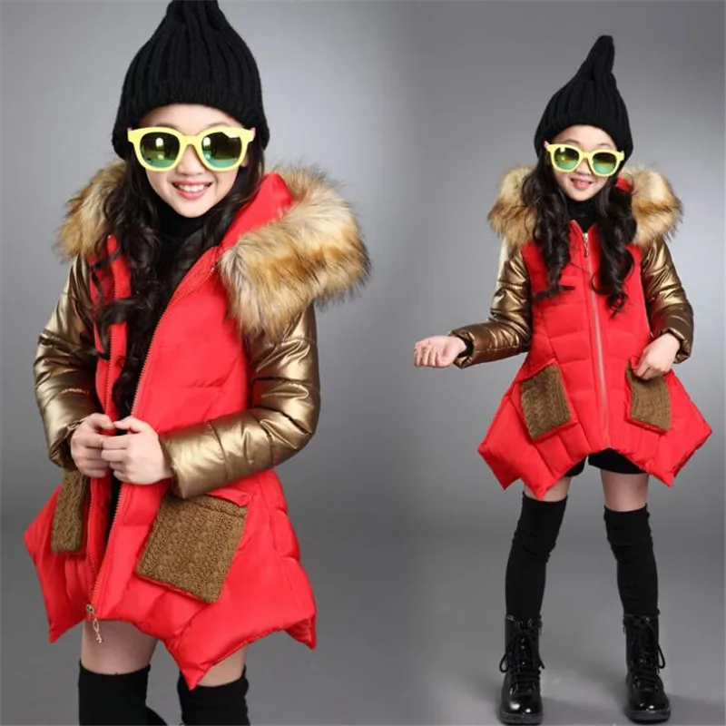 Weoneit/зимняя куртка для девочек, пальто, хлопковые утепленные кардиганы с капюшоном и воротником для девочек, зимняя куртка принцессы на Рождество