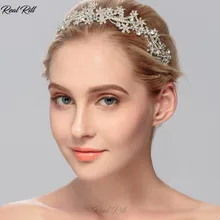 Настоящее Rill Винтаж горный хрусталь оголовье розовое золото и серебряные тиары свадебные короны Головные уборы Свадебные аксессуары