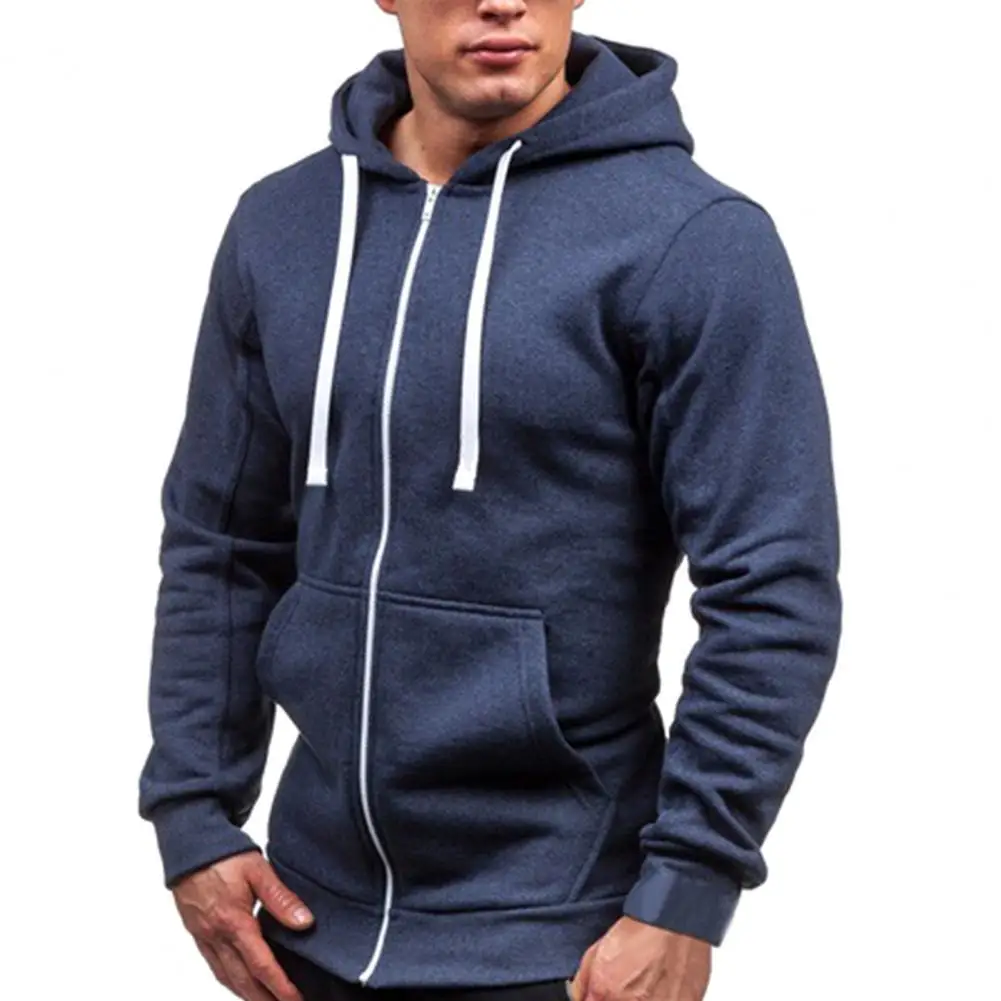 

Tracksuit Men's 1 Pieces Set Sweatshirt Hooded Zipper Closure Men Jacket Tracksuit Solid Color Slim Fit Casual Sweatshirt