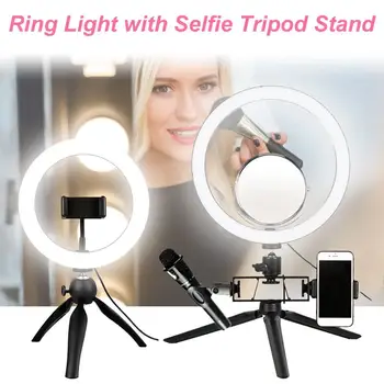 

Photo Light Tripod Stand Selfie LED Ring Light Photography Video Fill Light with Tripod for Phone Camera for Portrait Makeup Vi