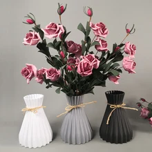 

Flower Vase White Imitation Ceramic Flower Pot Decoration Home Plastic Vase Table Decoration Vase