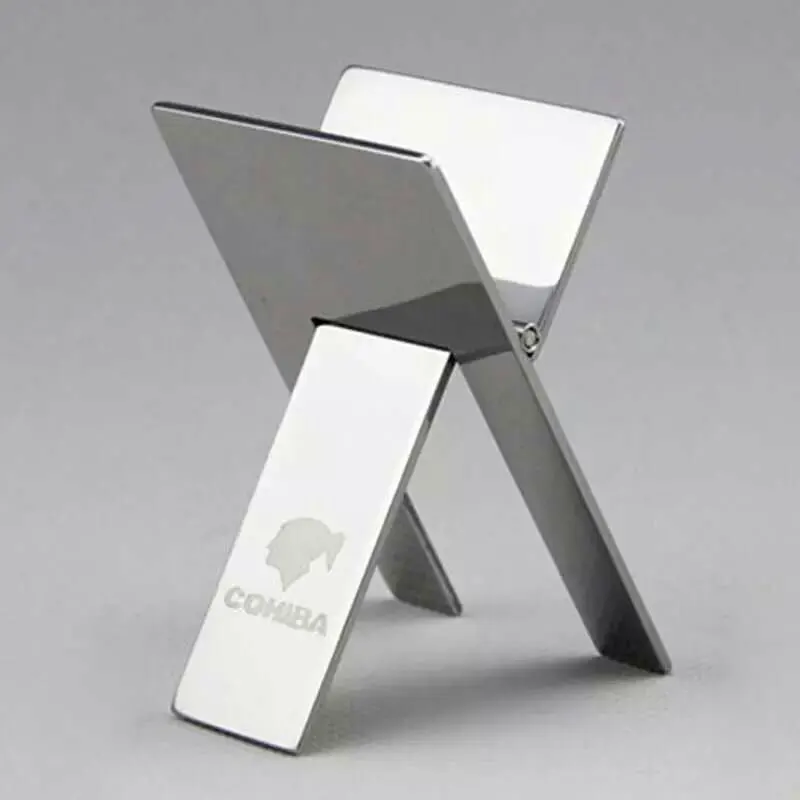 Soporte plegable de acero inoxidable para cigarros, estante de exhibición para cigarros, accesorios plateados para fumar