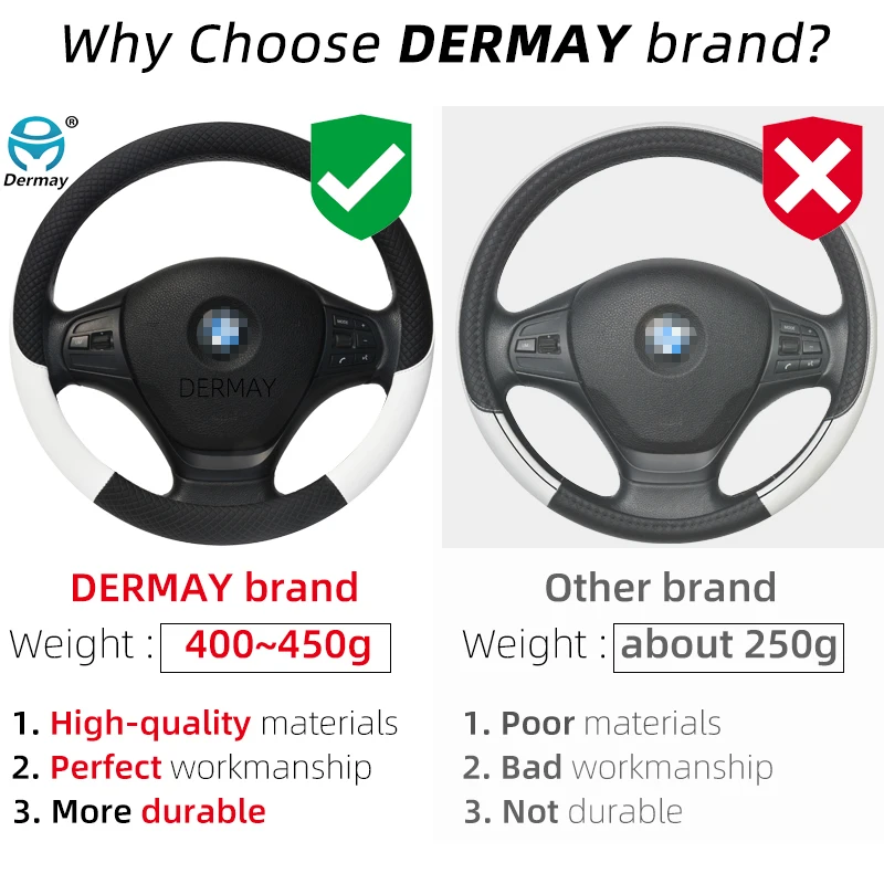 100% DERMAY Marke Leder Sport Auto Lenkrad Abdeckung für Toyota