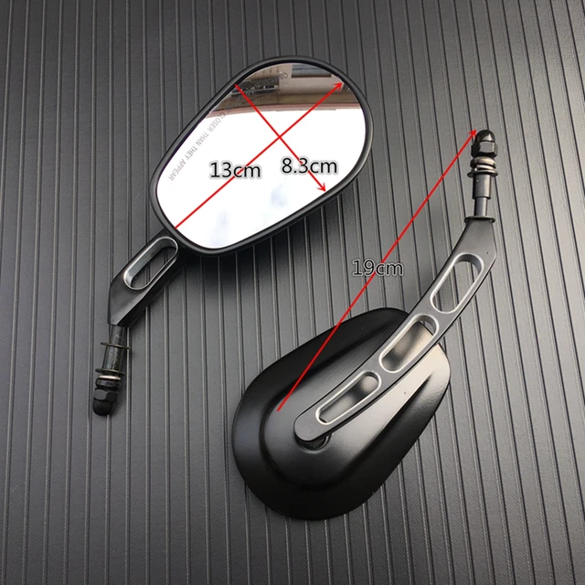 Black Motorcycle Side Mirrors For Harley Street Glide, Electra Glide, Road King & More