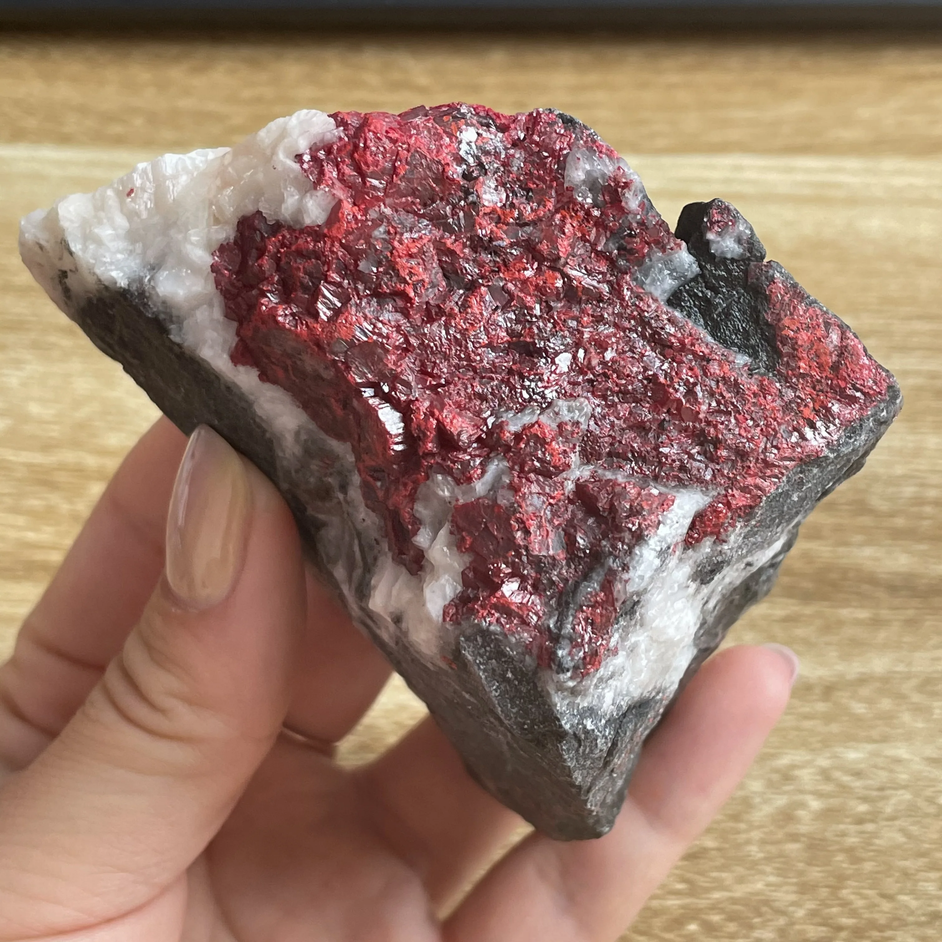 Natural Plum Blossom Cinnabar Quartz Rough Crystal Raw Gemstone Decor 6