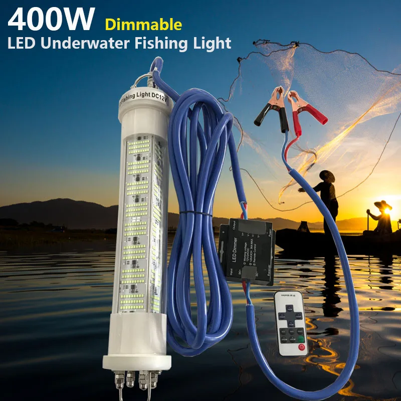 

Приглушаемый светодиодный кабель для подводной рыбалки, 12 в пост. Тока, 5 м, 360 градусов, 400 Вт, 300 Вт светильник, белый, синий цвета