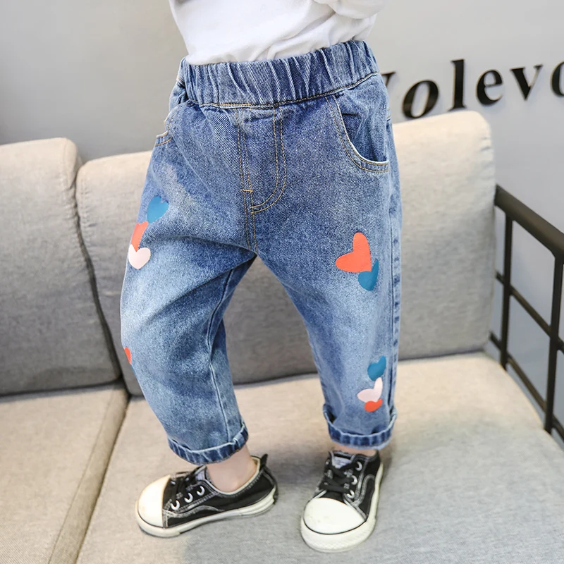 

CNUM Baby Girls Denim Jeans Toddler Girl Clothing Autumn for 1-9 Years Little Kids Fashion Trousers Elastic Pants Spring Casual