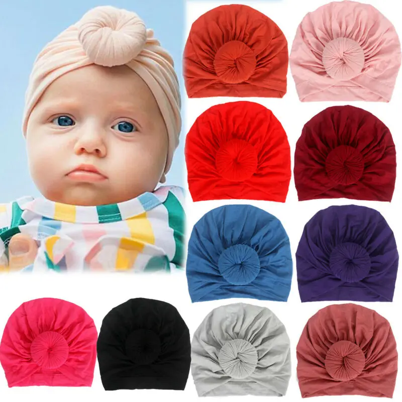 

Newborn Baby Turban Knot Head Wrap Cotton Beanie Hat Winter Warm Cap Headwear Bunny Rabbit Ear Hat