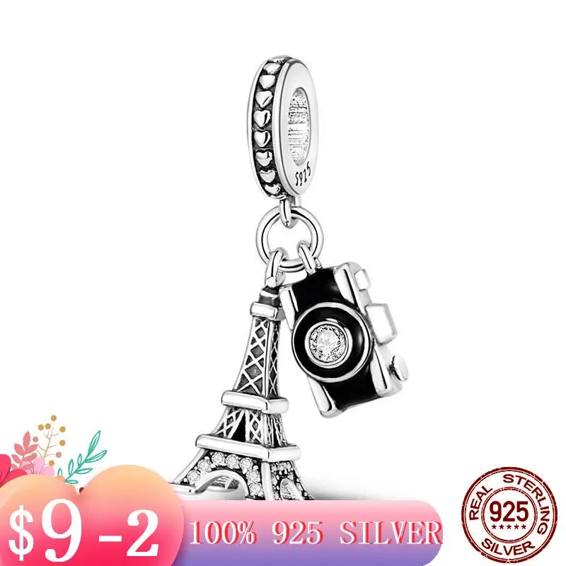 Independent Design New 925 Sterling Silver Camera Tower Pendant Charm Fit Original Pandora Bracelet Making DIY Jewelry For Women | Украшения