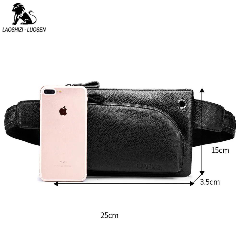Genuine Leather Bags Belt Messenger Bag Men Small Waist Hip Bag for Man Waist Packs Pouch Men's Crossbody Bags 91126