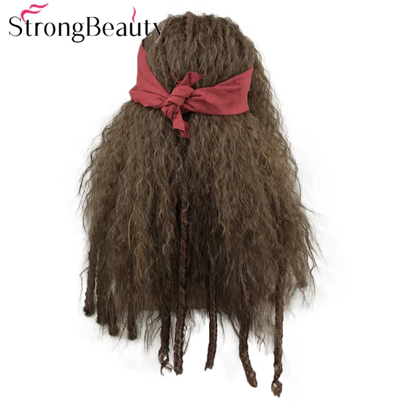 StrongBeauty длинные вьющиеся мужчины парик Синтетический Косплей парики коричневые волосы термостойкие монолитным парик