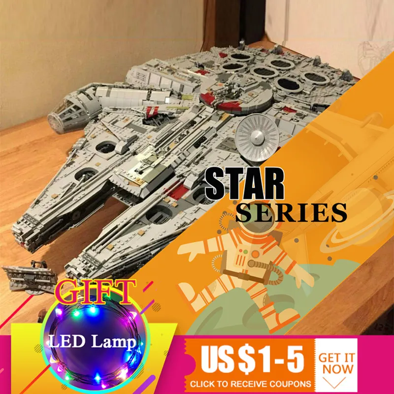 

05132 Ultimate Millennium Star Series Falcon Model Building Blocks Set War Ship 75192 Toys Collectors Bricks Kids Gift