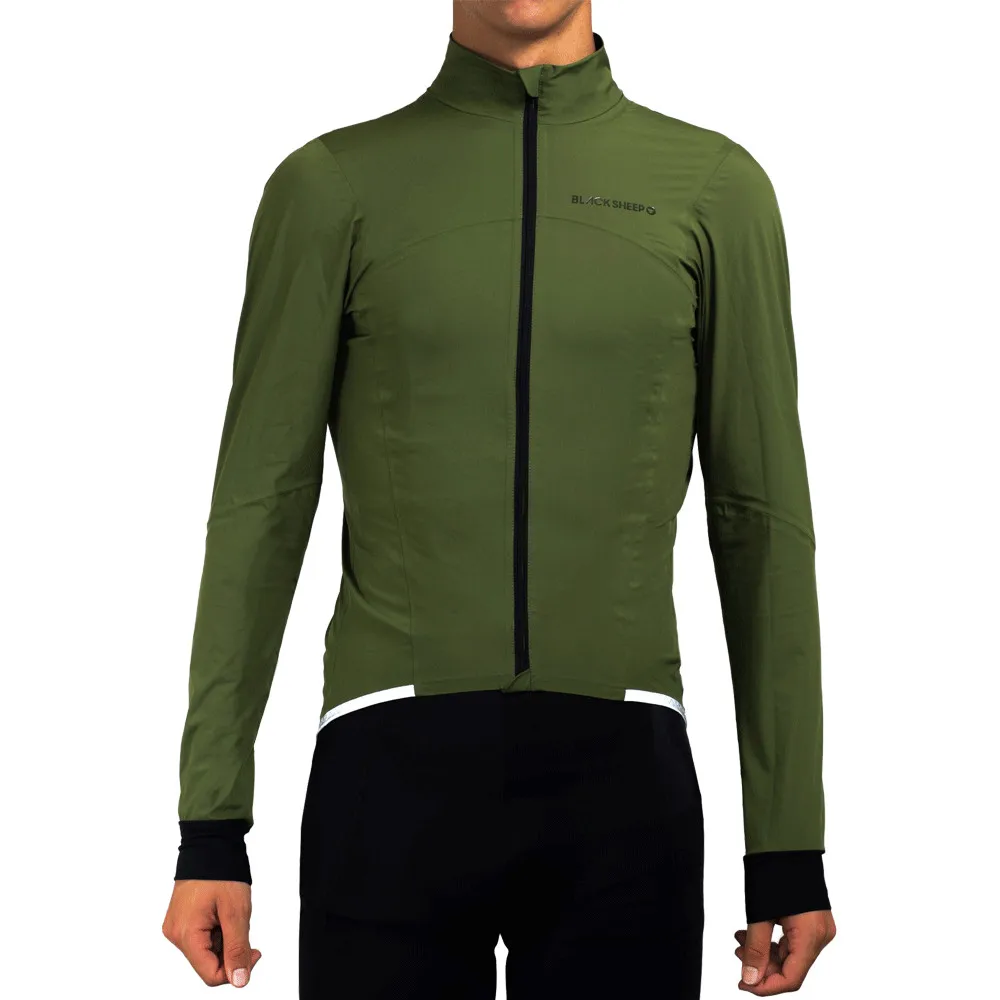 Черная овечья шерсть с длинным рукавом Велоспорт Джерси Мужская зимняя теплая флисовая куртка велосипедная одежда maglia ciclismo uomo tenue cycliste homme - Цвет: jersey
