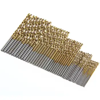 

50Pcs 1mm/1.5mm/2mm/2.5mm/3mm twist bit Titanium Coated HSS High Speed Steel Drill Bit Set Tool