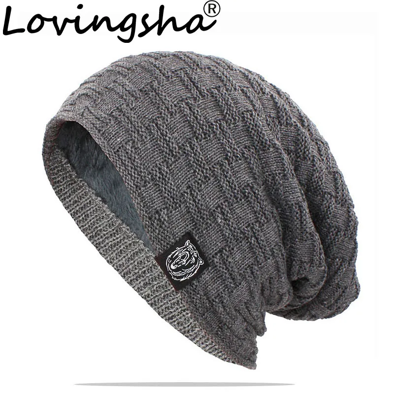 

LOVINGSHA Warm Winter Hat For Women Men Adult Unisex New Wool Knitted Casual Beanies Skullies Brand Outdoor Cotton Hats HT138A