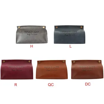 

Multicolored Household Tissue Box Retro Simple Pu Leather Napkin Holder Home Living Room Decoration Napkin Tissue Dispenser