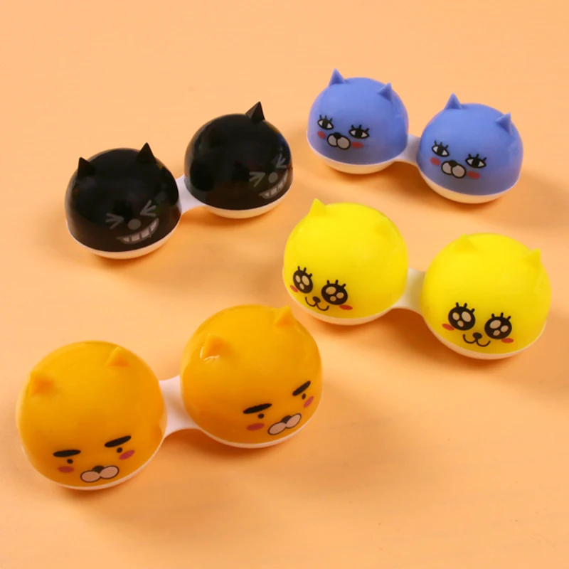 1 Set of Cute Yellow Duck Travel Glasses Plastic Contact Lens Case Travel Contact Lens Case Eye Care Kit Holder Container Gift contact lenses tools