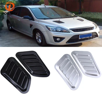 

POSSBAY Car Air Intake Flow Vent Fender Decorative Stickers Side Mesh Cover Front Bumper Hood Bonnet Grilles Vent Decals