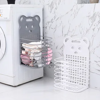 

Modern Wall-Mounted Folding Dirty Clothes Laundry Basket Storage Space Saving