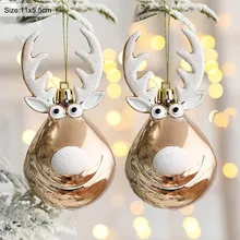 2pcs Elk Christmas Balls Ornaments Xmas Tree Hanging Bauble Pendant  Christmas Decorations for Home New Year Party Navidad 2022 