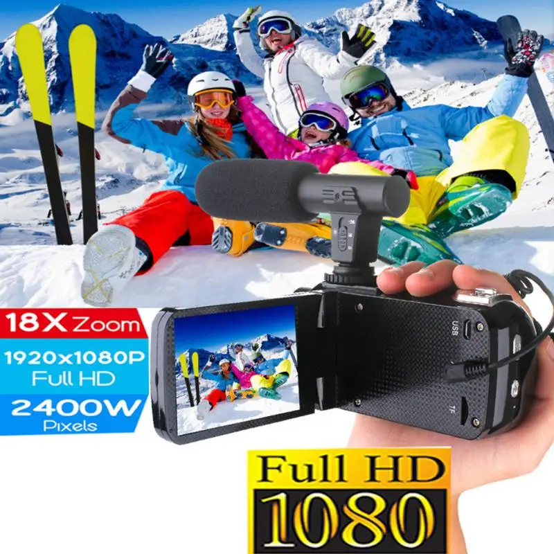 Outdoor Photography 24.0MP Full HD 3.0inch LCD Video Camera 18X Digital Zoom Professional Full HD COMS Sensor Camera