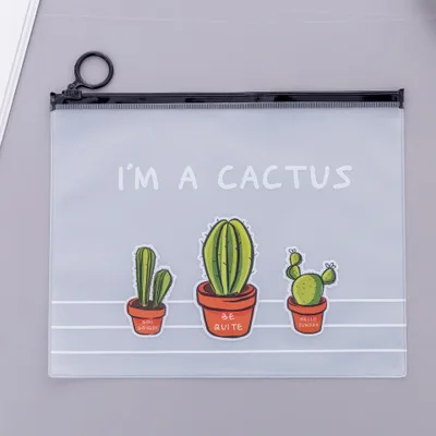 C Beibaobao Fresh Cactus Transparent Scrub Cosmetic Bag Travel Makeup Case Ladies Make Up Organizer Storage Pouch Toiletry Women - Цвет: C