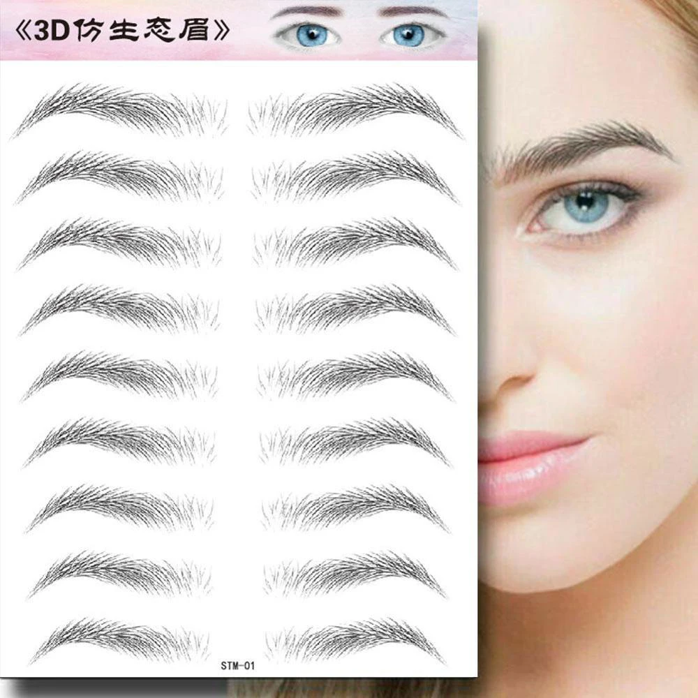 3D стикер для бровей Bionic Brow полуперманентный водостойкий переводный тату вышивка