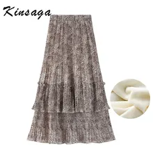 С леопардовым принтом слоя Ярусное платье миди длинные плиссированные юбки женское, летнее, шифоновое богемное пляжное многослойные юбки-пачки юбка для танцев, Jupe Saia Mujer