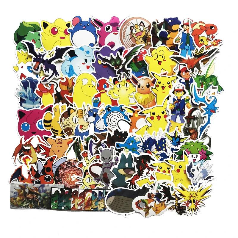 Takara Tomy 62 шт./пакет игры &quotПокемон го&quot наклейки Водонепроницаемый наклейка на