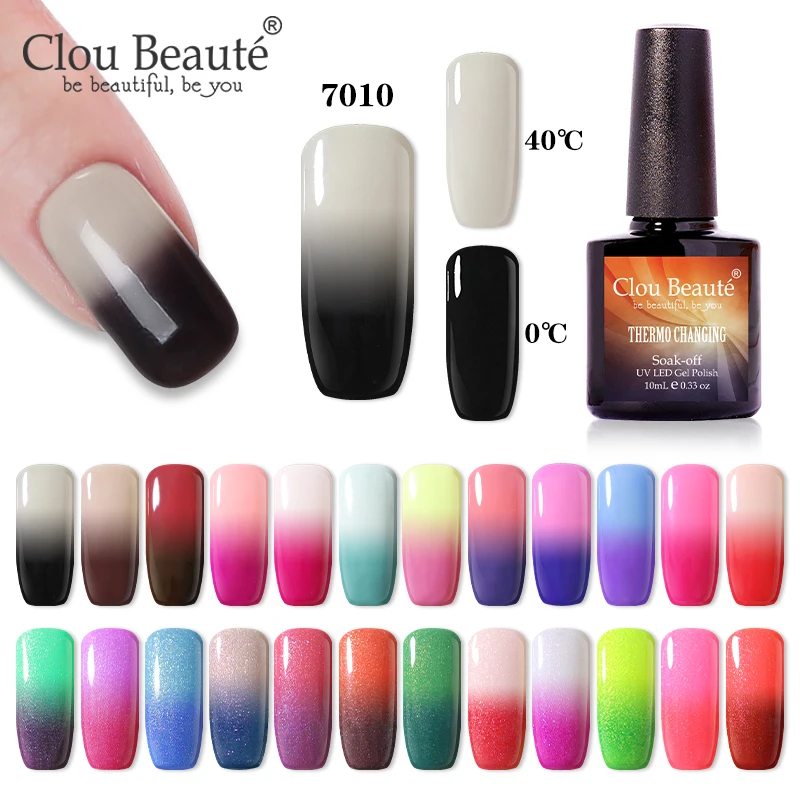 Clou Beaute гель-лак меняющий цвет в зависимости от температуры гибридный УФ-лак для