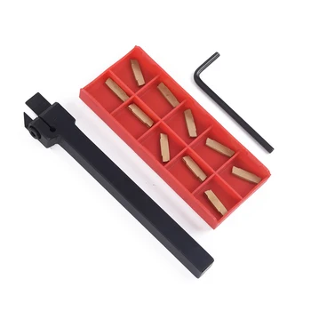 

10pcs/Set MGMN200 Carbide Inserts+MGEHR1010-2 Grooving Lathe Turning Tool Holder