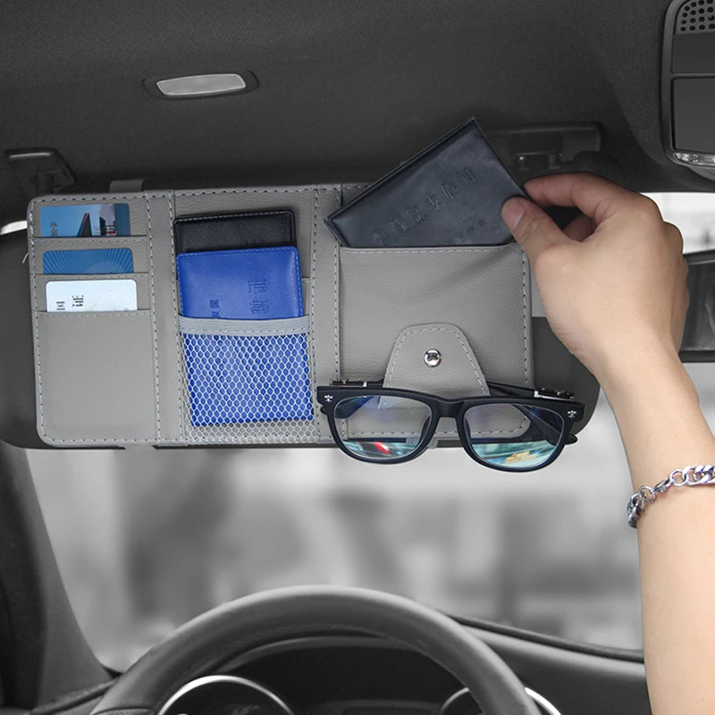 Car Styling Visor Organizer Auto Sun Visor Storage Pouch Car Organizer Sunglasses Holder Card Ticket Pocket Pen Holder car storage bag sun visor organizer