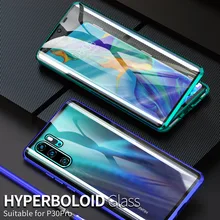 Чехол из закаленного стекла с магнитной адсорбцией для huawei P30 Pro P20 Lite P Smart Z P30E Metal 360 двустороннее защитное стекло