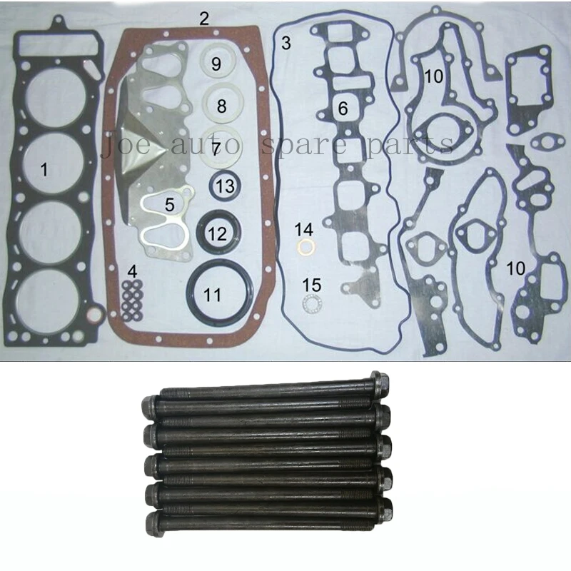 

22R 22RE 22REC Engine Full gasket set kit cylinder head bolt nuts for Toyota Land cruiser/4runner/Celica/Hilux VW Taro 2.4L