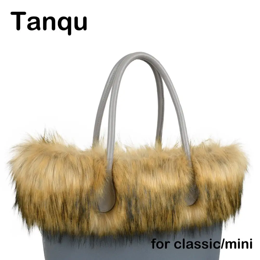 

New Women Winter Autumn Faux Raccoon's Fur Furry Plush Trims for O BAG Thermal Decoration Fit for Classic Big Mini Obag