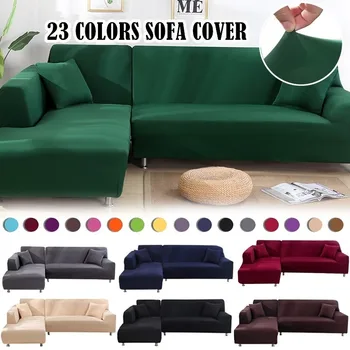 

2Pcs/Set Anti-dirty Sofa Cover L Shaped Living Room Sectional Chaise Longue Sofa Slipcover Spandex Stretch Cover For Corner Sofa