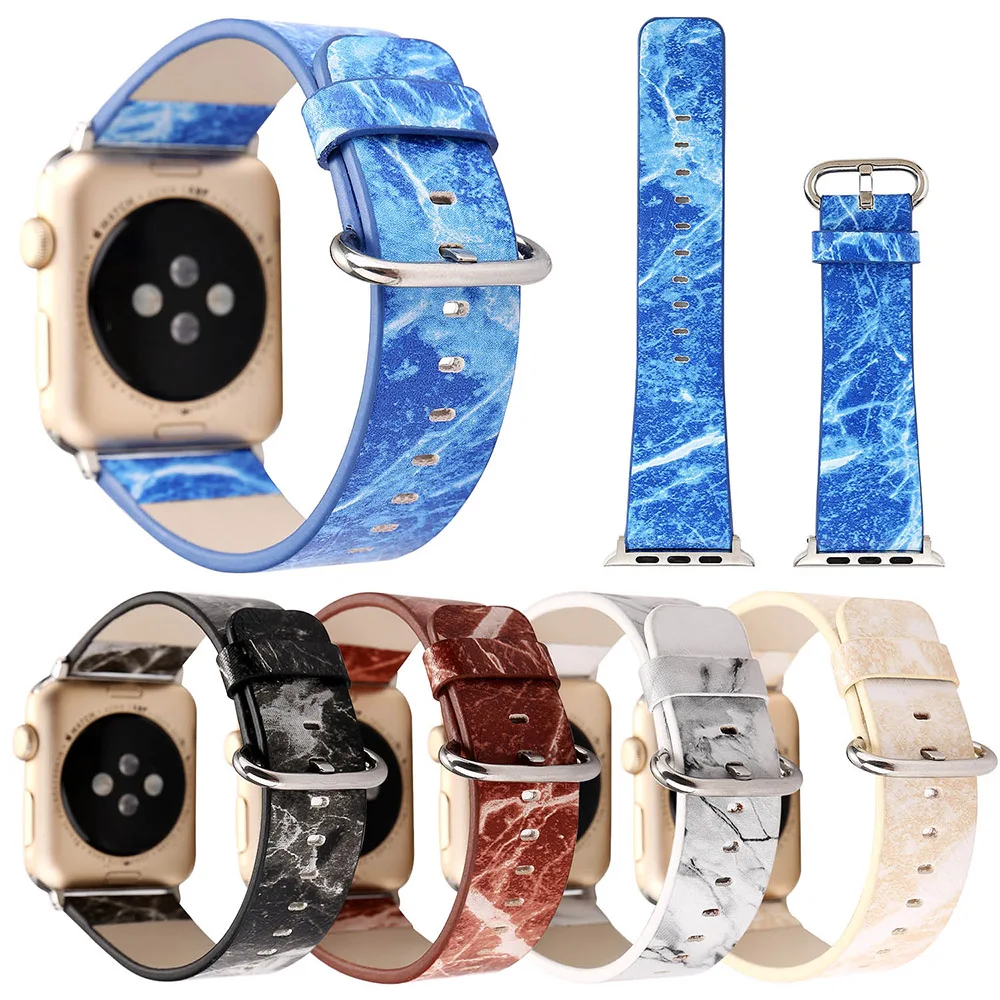 Кожаный ремешок с рок рисунком для Apple Watch SE Band Series 6 5 4 3 2 браслет iWatch 40 мм 44 38 42