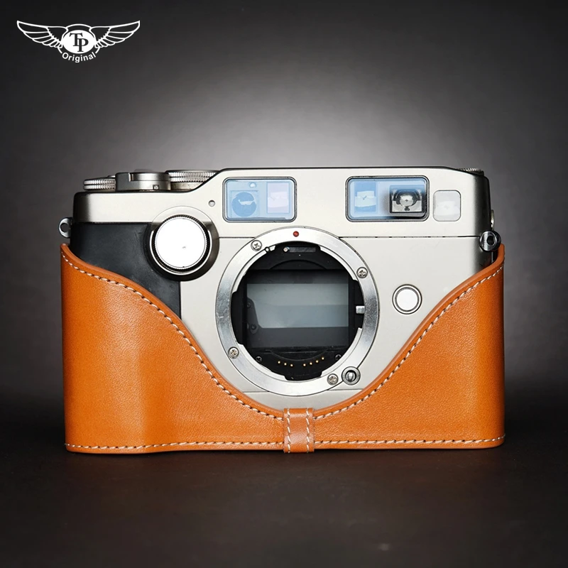 Handwork Photo Camera Genuine Leather Cowhide Bag Body Box
