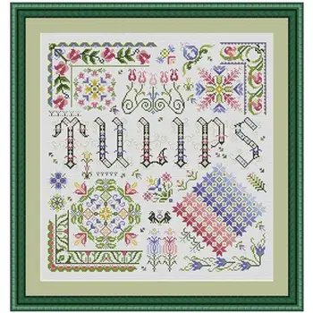 

Tulip geometric figure patterns Counted Cross Stitch 11CT 14CT 18CT DIY Cross Stitch Kits Embroidery Needlework Sets home decor