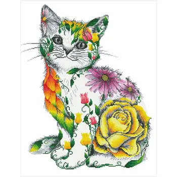 

5D DIY Full Drill Diamond Painting Flower Cat Cross Stitch Mosaic Kit Decor